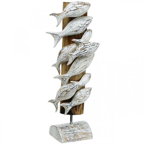 Product Decorative fish standing wooden school of fish Maritime decoration 59cm