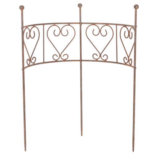Product Semi-circular trellis with heart ornament. Perfect for rustic garden decoration. 42cm