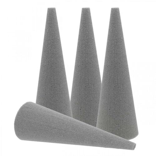 OASIS® floral foam cone SEC grey, dry foam H24cm Ø8cm 6 pieces