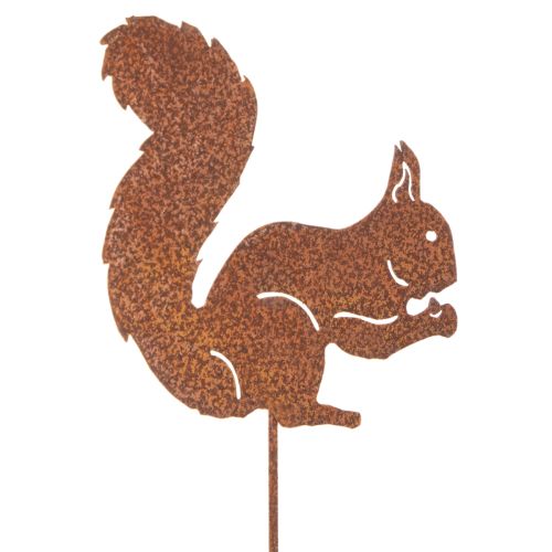 Garden stake squirrel rust decorative stake for flower bed and flower pot 52cm 2pcs