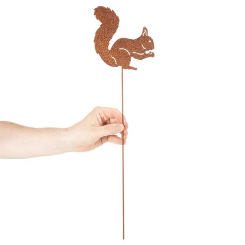 Garden stake squirrel rust decorative stake for flower bed and flower pot 52cm 2pcs | Floristik24.ie