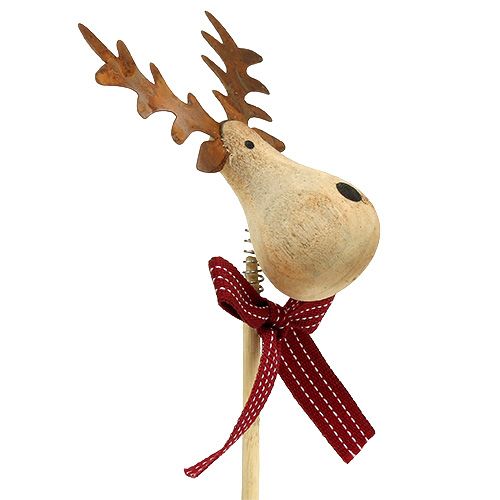 Floristik24 Plug elk nature, white 7cm L30cm 8pcs