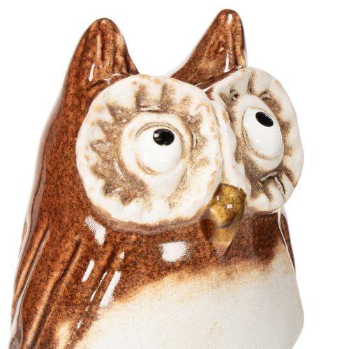 Ceramic owl stake decorative figure for plants 26cm 2pcs | Floristik24.ie