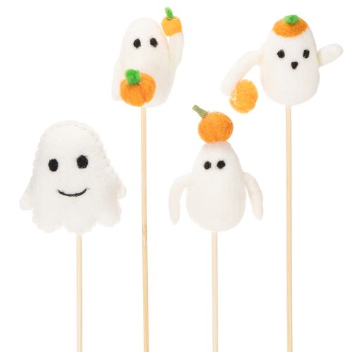 Ghost figures on wooden sticks, Halloween decoration, 54cm, 8 pieces