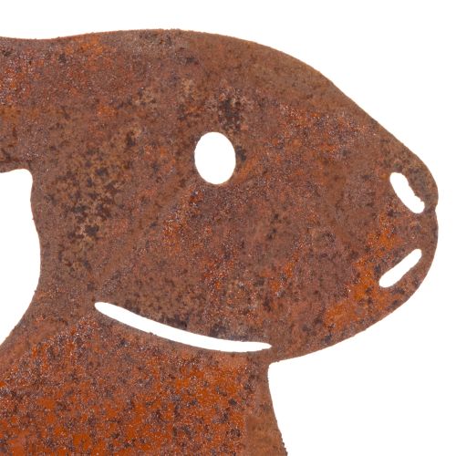 Product Garden stake rabbit for Easter decoration with rusty finish in country style 60cm 4pcs