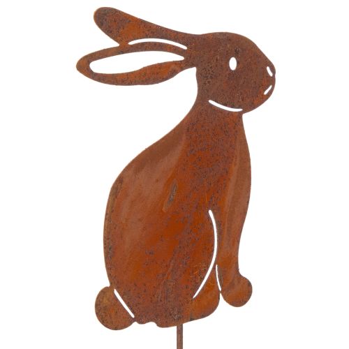 Product Garden stake rabbit for Easter decoration with rusty finish in country style 60cm 4pcs
