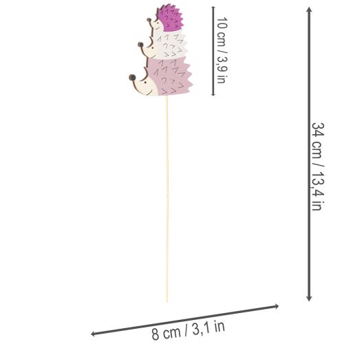Decorative Garden Stakes - Colorful Hedgehog Family - 34cm, 12 Pieces | Floristik24.ie