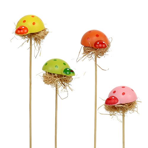 Decorative plug ladybug wood spring decoration flower pot 36pcs