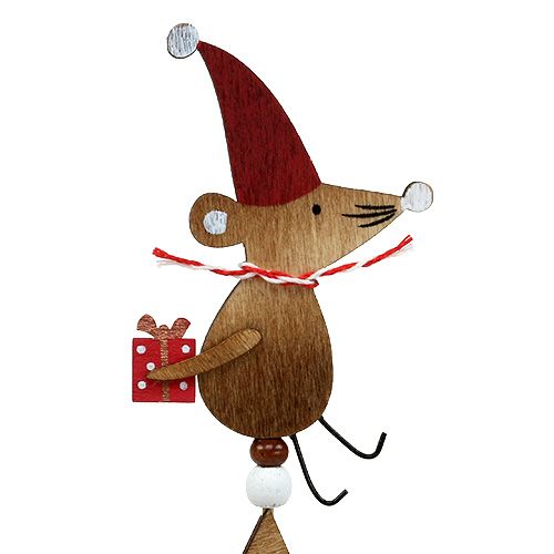 Floristik24 Plug with mouse natural, red L30cm 8pcs