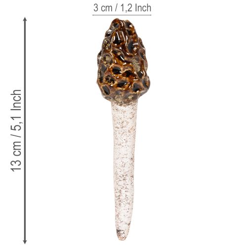 Artificial morel mushroom decorative stake for plant pots and table, 13cm, 2 pieces | Floristik24.ie