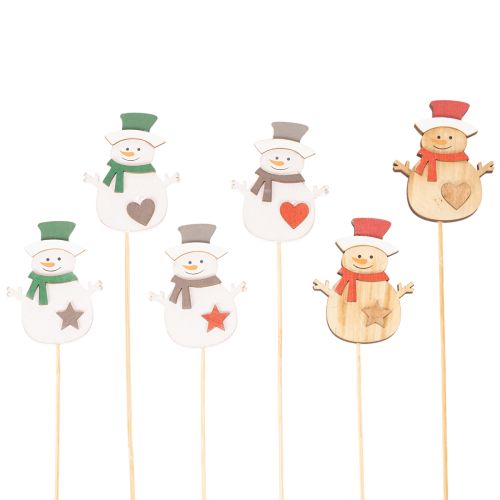 Wooden snowman stakes for flower decorations, Christmas, 31cm, 12 pieces buy online | Floristik24.ie