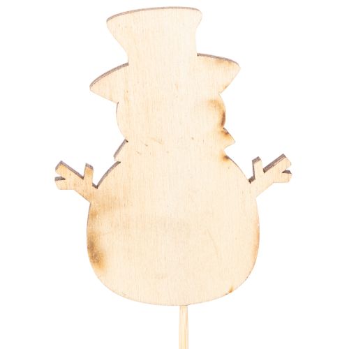 Wooden snowman stakes for flower decorations, Christmas, 31cm, 12 pieces | Floristik24.ie
