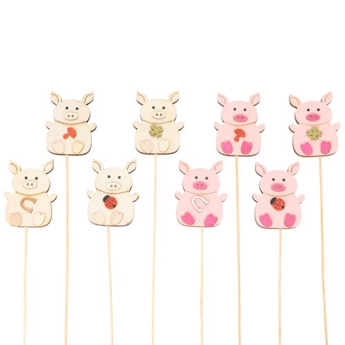 Decorative wooden garden stakes, piglet style, 31cm, 16 pieces buy online | Floristik24.ie