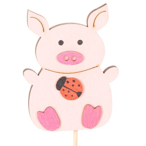 Decorative wooden garden stakes, piglet style, 31cm, 16 pieces | Floristik24.ie