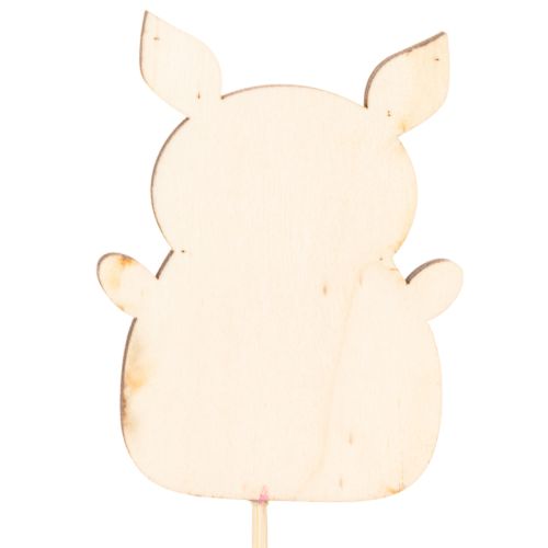 Decorative wooden garden stakes, piglet style, 31cm, 16 pieces | Floristik24.ie