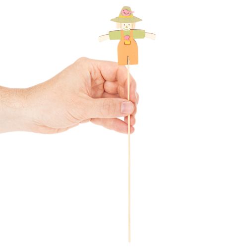 Wooden Scarecrow Decorations, Assorted Colors, 30cm, 12 Pieces | Floristik24.ie