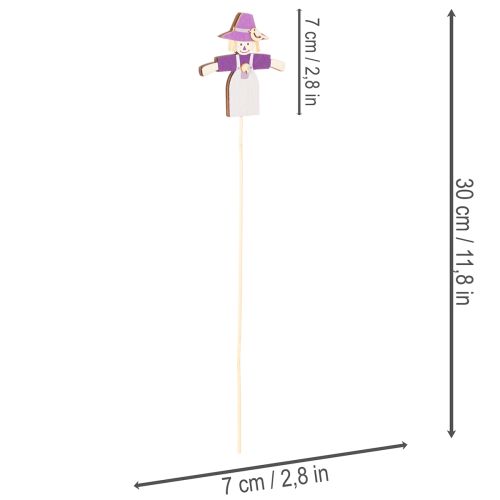 Wooden Scarecrow Decorations, Assorted Colors, 30cm, 12 Pieces | Floristik24.ie