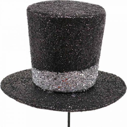 Product New Year&#39;s Eve deco cylinder hat deco plug glitter 5cm 12pcs