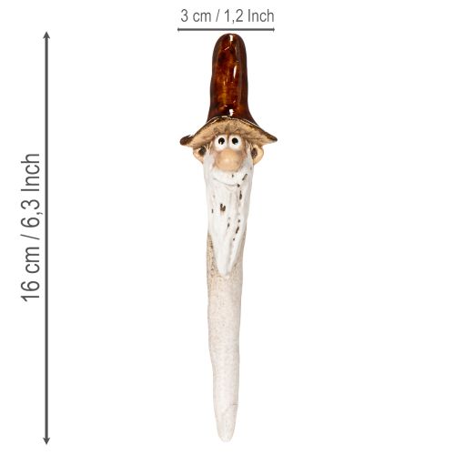 Decorative garden gnome figure for plant pots, 16cm, 2 pieces | Floristik24.ie