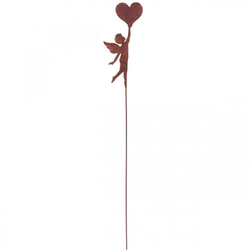 Floristik24 Garden stake rust angel with heart decoration Valentine&#39;s Day 60cm
