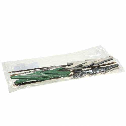 Floristik24 Decorative plugs fir green / gray / white H42cm 8pcs