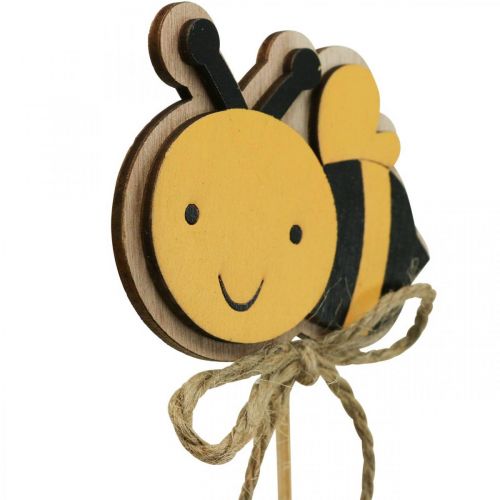 Floristik24 Bee Plug Flower Plug Wooden Bee Decoration 8cm/32cm 12 pcs