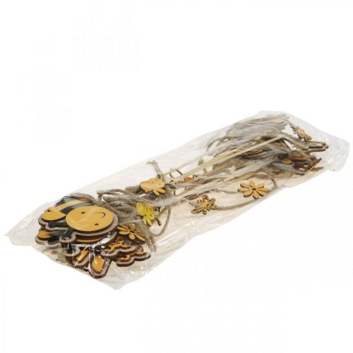 Floristik24 Bee Plug Flower Plug Wooden Bee Decoration 8cm/32cm 12 pcs