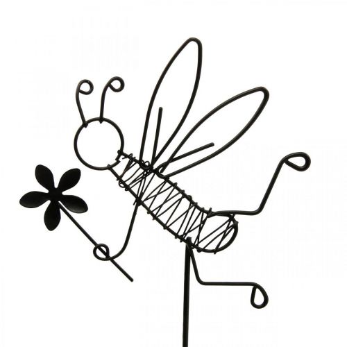 Product Flower Stick Metal Bees Decoration Black 8.5cm 4 Pcs