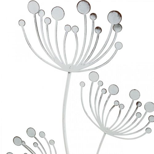 Floristik24 Spring decoration, deco plug flower shabby chic white, silver L87cm W18cm