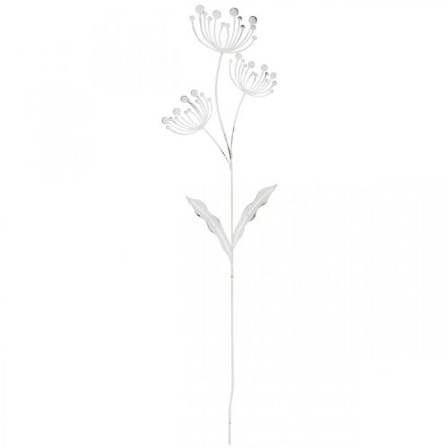 Floristik24 Spring decoration, deco plug flower shabby chic white, silver L87cm W18cm