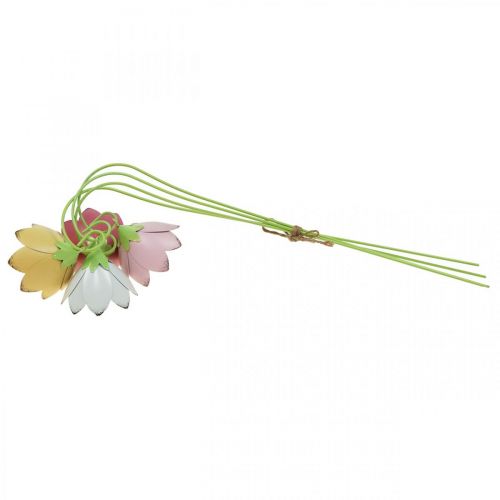 Floristik24 Garden Stakes Metal Decorative Flowers Colored Bed Stakes L34 4pcs