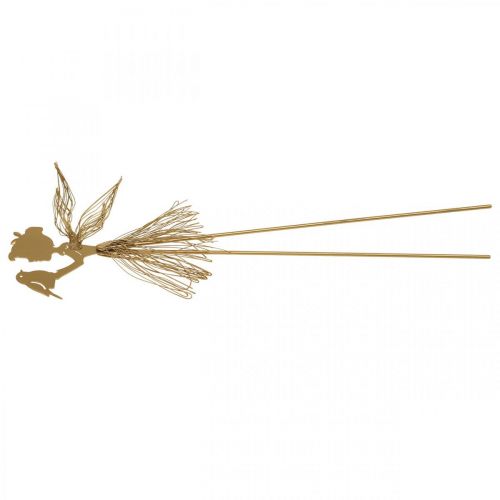 Floristik24 Garden Stake Elf Metal Garden Bed Stake Gold 16.5×15cm