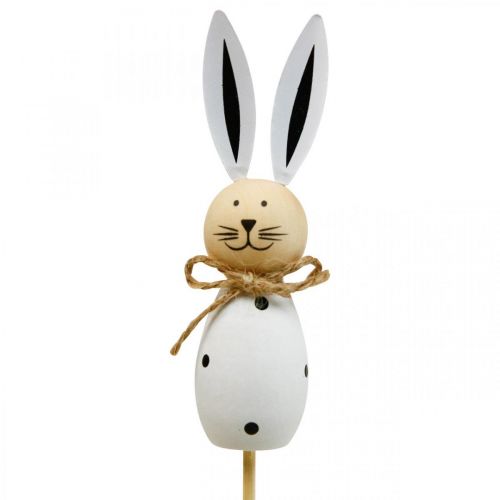 Product Flower plug rabbit wood Easter bunny black/white H34cm 4pcs