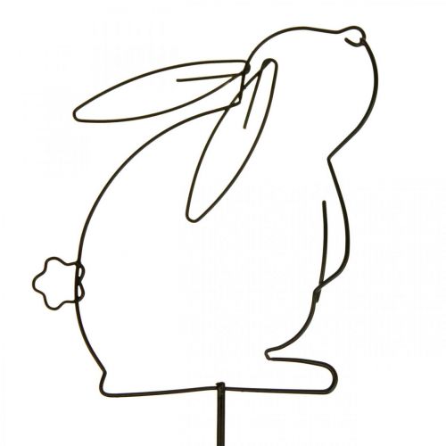 Floristik24 Garden Stakes Metal Rabbit Black Bed Stakes 9.5–11cm 6pcs