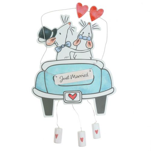 Floristik24 Decoration hanger &quot;Just Married&quot; 30cm x 17cm 2pcs