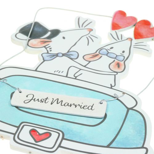 Floristik24 Decoration hanger &quot;Just Married&quot; 30cm x 17cm 2pcs