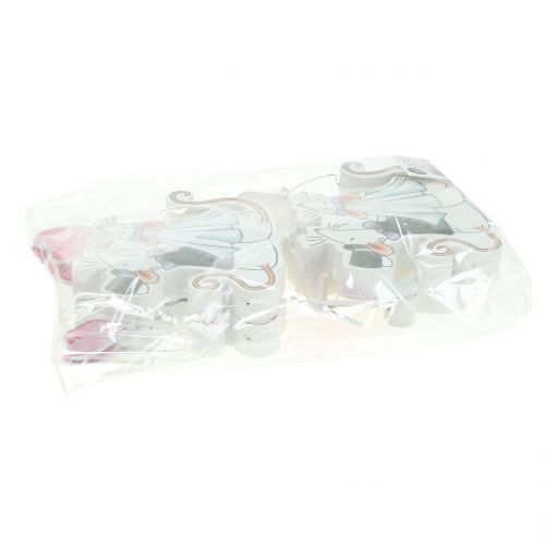 Product Decorative figure mouse pair with hearts 11cm x 11cm 4pcs