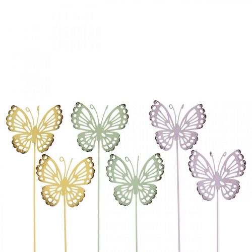 Product Garden stake butterfly metal three-colored L25cm 6pcs