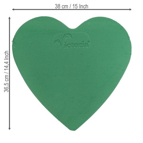 Product Floral foam heart 38×36.5cm wet floral foam green 2 pieces