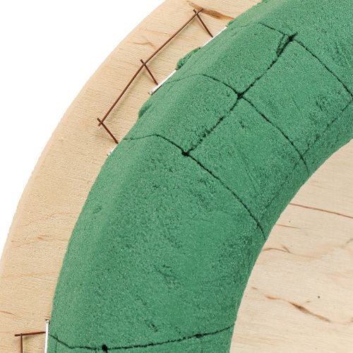 Product Floral foam wreath on wood wet floral foam green Ø29cm
