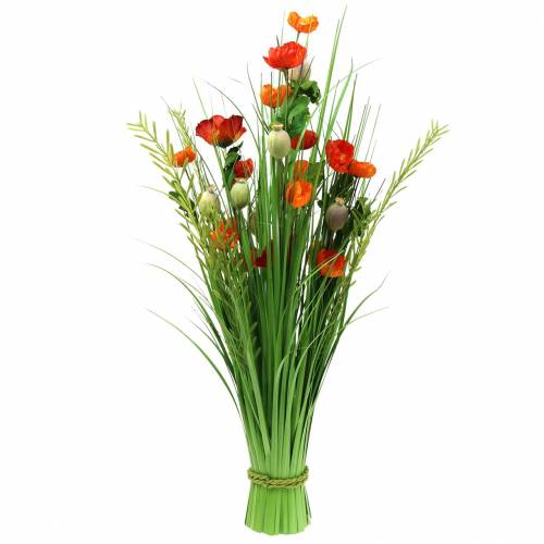 Floristik24 Decorative standing bouquet poppy artificial orange H77cm