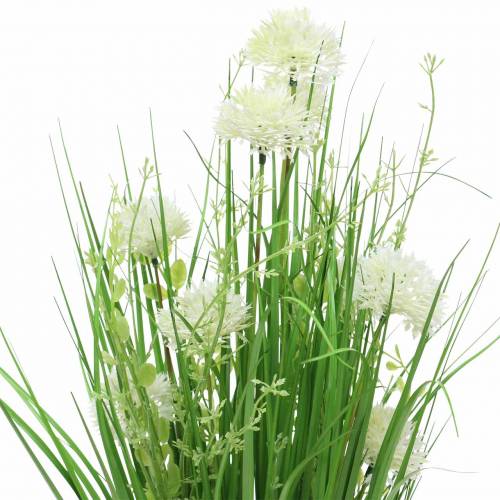 Product Decorative standing bouquet with meadow flowers green, artificial white 51cm