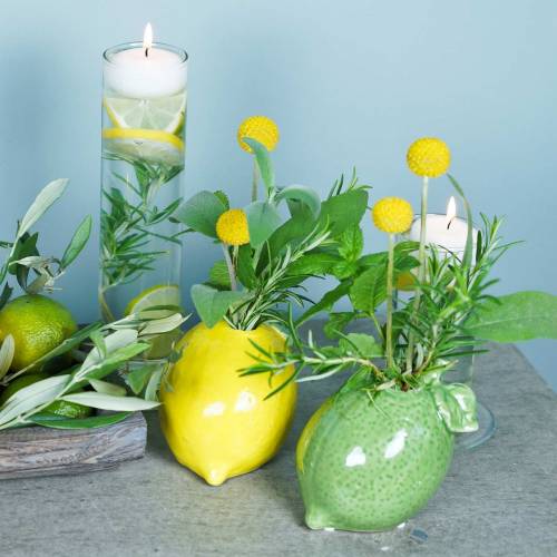 Floristik24 Earthenware vase lime green 10cm