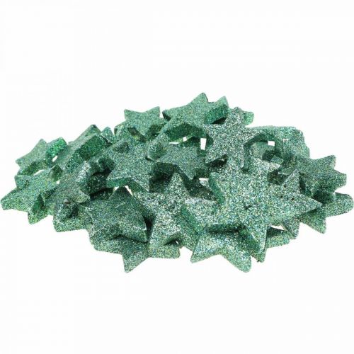 Floristik24 Scatter decoration Christmas stars scatter stars green Ø4/5cm 40 pcs