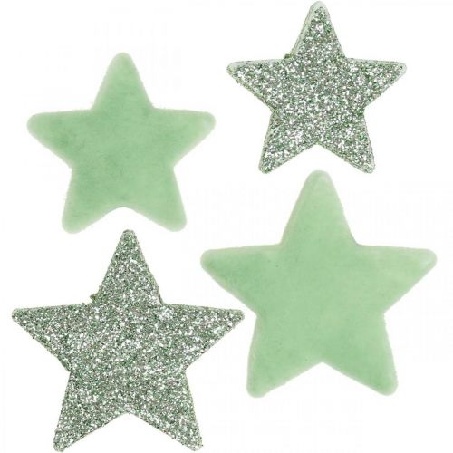 Product Scatter decoration Christmas stars scatter stars green Ø4/5cm 40p