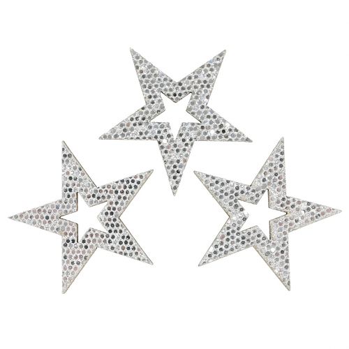 Decorative star silver for scattering 4cm 48 pcs