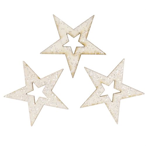 Floristik24 Star for decoration with glitter 4cm 72 pcs
