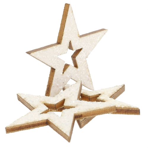 Product Star for decoration with glitter 4cm 72pcs