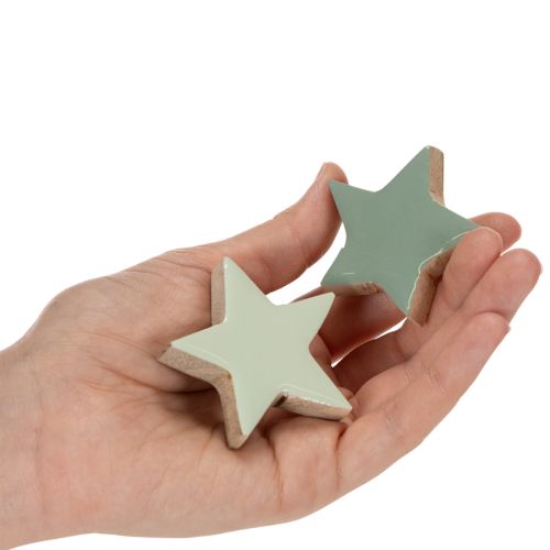 Wooden star decoration set for table and windowsill, 5cm, 9 pieces | Floristik24.ie