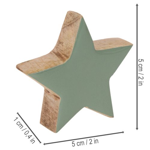Wooden star decoration set for table and windowsill, 5cm, 9 pieces | Floristik24.ie